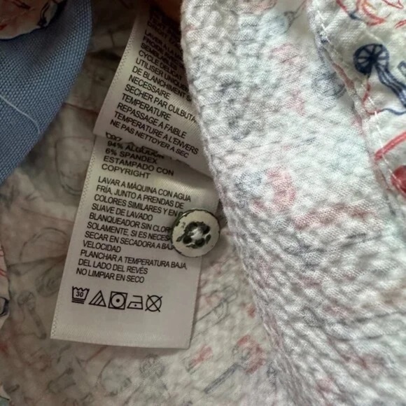 TOMMY BAHAMA White Cocktail Print Nova Wave Seersucker SS Camp Shirt Large L - Picture 7 of 7